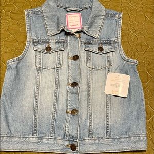 Girls Gymboree denim vest NWT size M 7-8